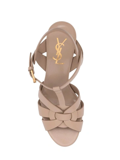 Shop Saint Laurent Sandals In Beige