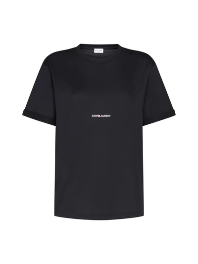 Shop Saint Laurent T-shirts And Polos In Black