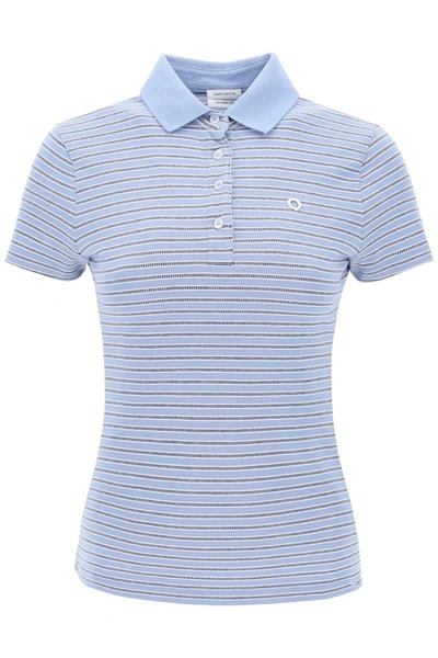 Shop Saks Potts Venus Striped Polo Shirt In Blue