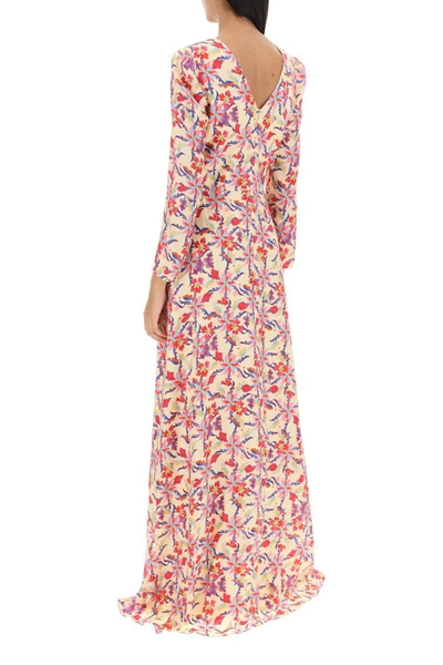 Shop Saloni Margot Long-sleeved Maxi Dress In Multicolor