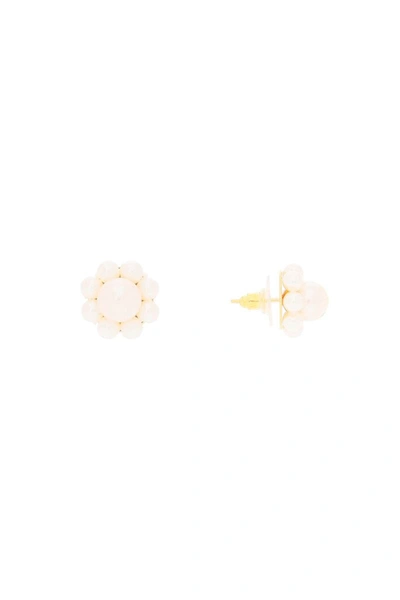 Shop Simone Rocha Earrings With Pearls In White