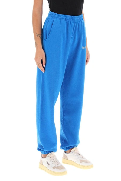 Shop Sporty And Rich Sporty Rich Italic Logo Joggers In Blue