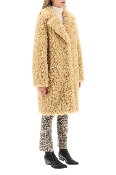 Shop Stand Studio 'camille' Faux Fur Cocoon Coat In Brown