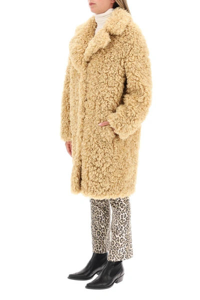 Shop Stand Studio 'camille' Faux Fur Cocoon Coat In Brown