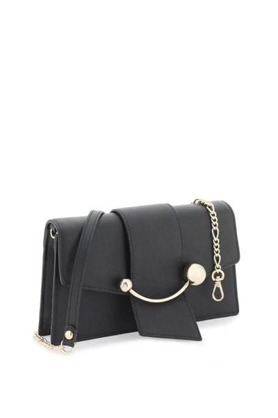 Shop Strathberry Crescent On A Chain Crossbody Mini Bag In Black