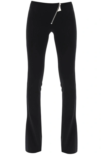 Shop Attico The  Bootcut Pants With Slanted Zipper In Black