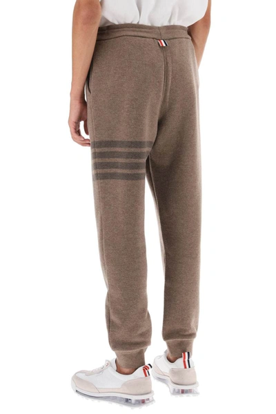 Thom Browne Sweatpants 4 Bar In Wool Loopback In Brown