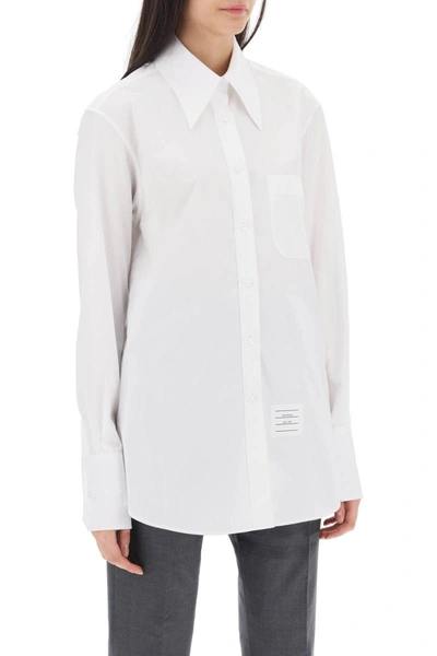 Shop Thom Browne Easy Fit Poplin Shirt In White