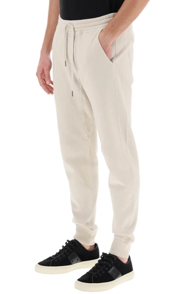 Shop Tom Ford Cotton Drawstring Sweatpants In Neutro
