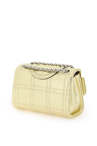Shop Tory Burch Fleming Small Shoulder Bag In Gold