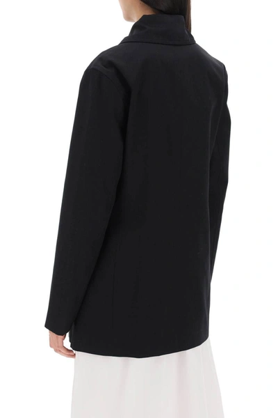Shop Totême Toteme Double-breasted Jacket In Black