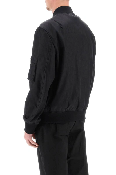 Shop Valentino Garavani Toile Iconographe Light Bomber Jacket In Black