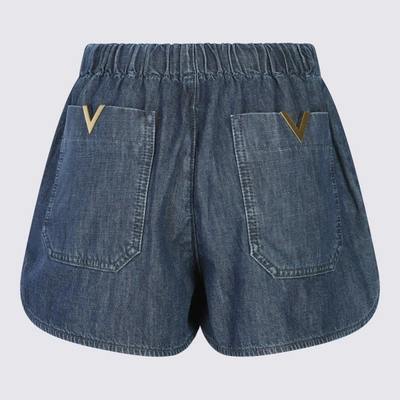 Shop Valentino Shorts In Medium Blue