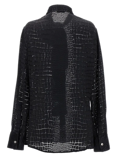 Shop Versace 'crocodile' Shirt In Black