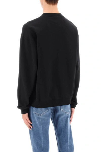 Shop Versace Crew-neck Sweatshirt With City Lights Print In Black