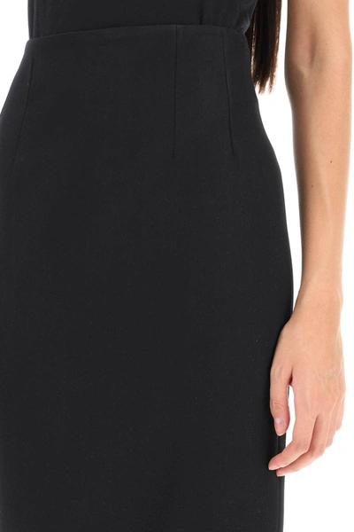 Shop Versace Grain De Poudre Pencil Skirt In Black