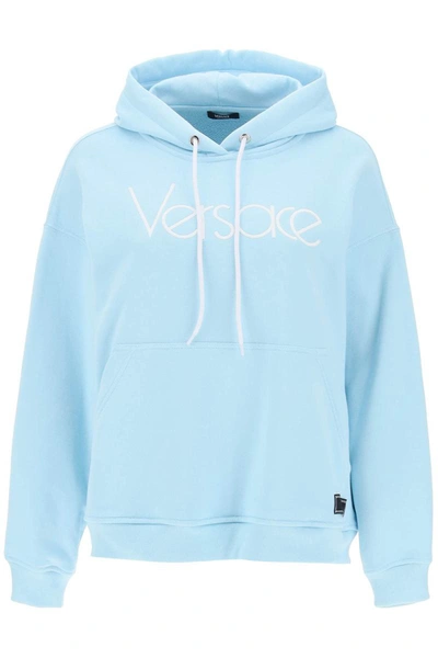 Shop Versace Hoodie With 1978 Re-edition Logo In Blue