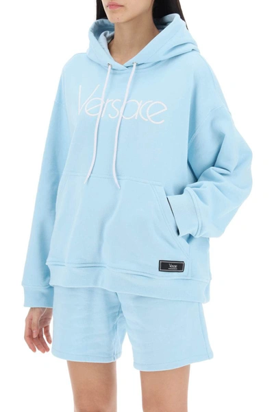 Shop Versace Hoodie With 1978 Re-edition Logo In Blue