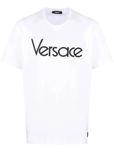 Shop Versace T-shirts And Polos In Optical White