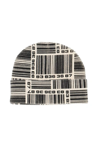 Shop Vtmnts Barcode Monogram Beanie Hat In Multicolor