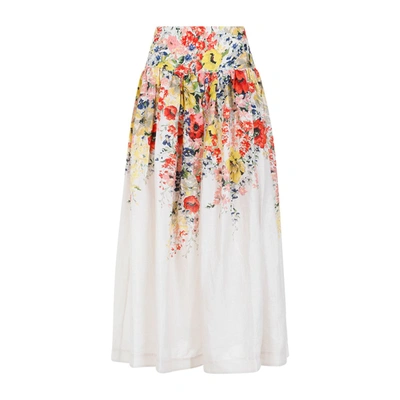 Shop Zimmermann Floral Printed Skirt Clothing In Multicolour