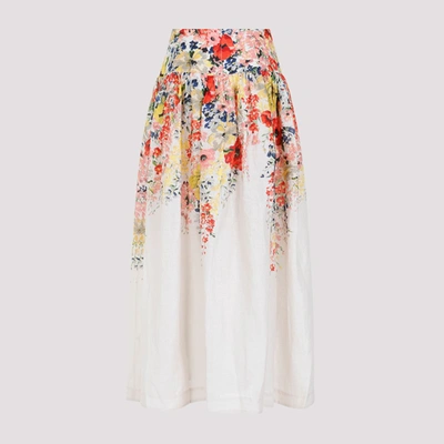 Shop Zimmermann Floral Printed Skirt Clothing In Multicolour