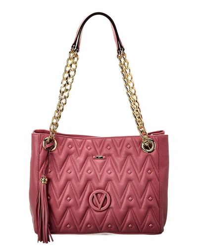 Shop Valentino By Mario Valentino Luisa Diamond Leather Shoulder Bag In Pink