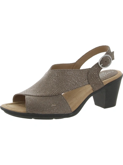 Shop Comfortiva Katara Womens Leather Ankle Strap Heels In Grey