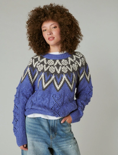 Shop Lucky Brand Women's Fair Isle Sweater In Blue