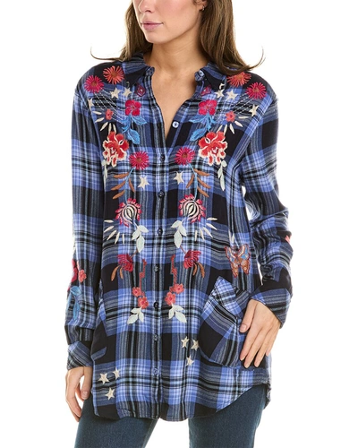 Shop Johnny Was Mika Painters Smock Tunic In Blue