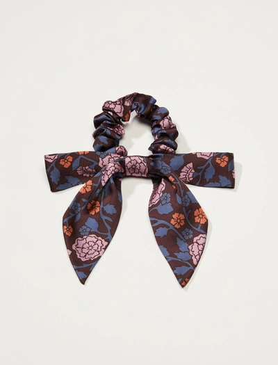Shop Lucky Brand Vintage Floral Bow Scrunchie In Purple
