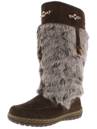 Shop Wanderlust Nika Womens Suede Cold Weather Winter Boots In Brown