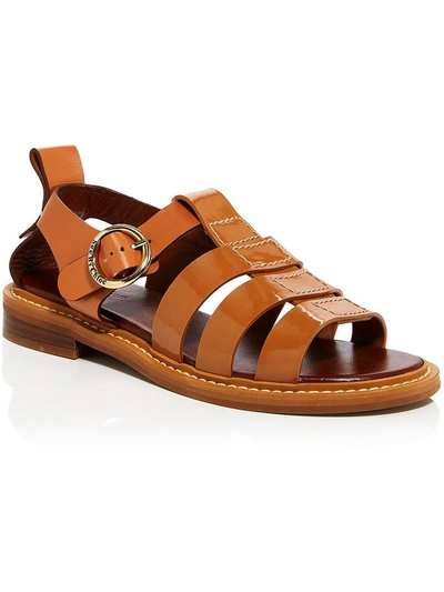 Shop See By Chloé Millye Womens Leather Open Toe Fisherman Sandals In Brown