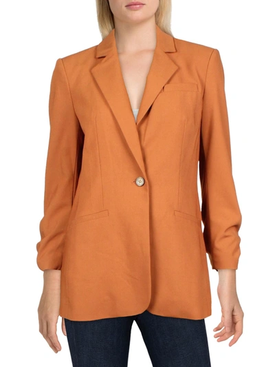 Shop Calvin Klein Womens Suit Separate Office One-button Blazer In Brown