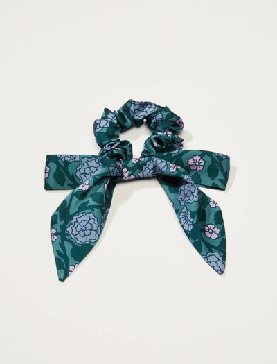 Shop Lucky Brand Vintage Floral Bow Scrunchie In Green