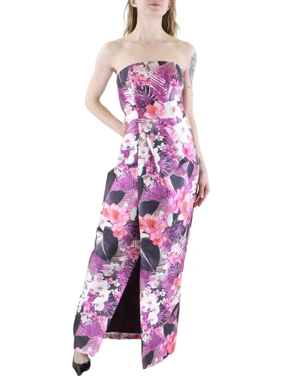 Shop Kay Unger Womens Floral Column Evening Dress In Pink