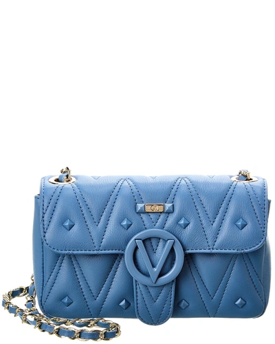 Shop Valentino By Mario Valentino Poisson Diamond Leather Crossbody In Blue