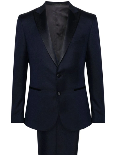 Shop Corneliani Dart Detail Suit In Blue