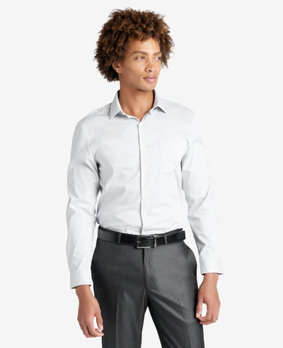 Kenneth Cole Slim Fit  Sustinable Stretch Collar Solid Dress Shirt In Anchor