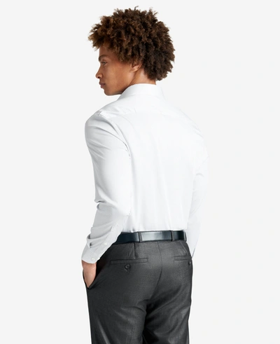 Kenneth Cole Slim Fit  Sustinable Stretch Collar Solid Dress Shirt In Anchor