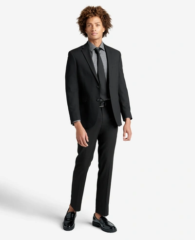 Kenneth Cole Slim Fit  Natural Stretch Dress Shirt In Black Smoke