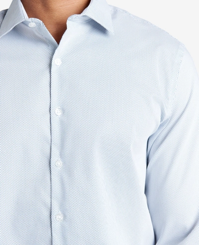 Kenneth Cole Slim Fit  Natural Stretch Dress Shirt In Powder Blue