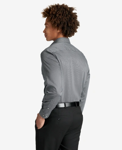 Kenneth Cole Slim Fit  Natural Stretch Dress Shirt In Black Smoke