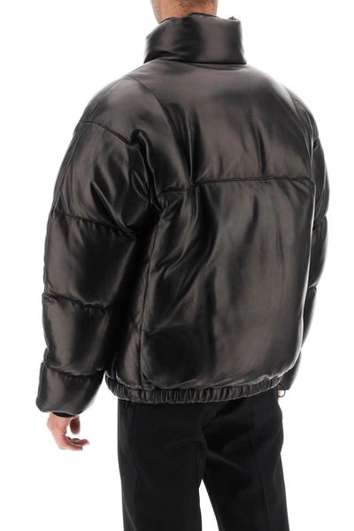 Shop Alexander Mcqueen Quilted Leather Puffer Jacket Men In Black