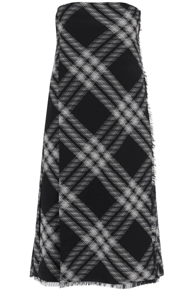 Shop Burberry Midi Dress With Check Pattern Women In Multicolor