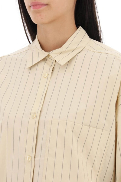 Shop By Malene Birger Derries Striped Oxford Shirt Women In Cream