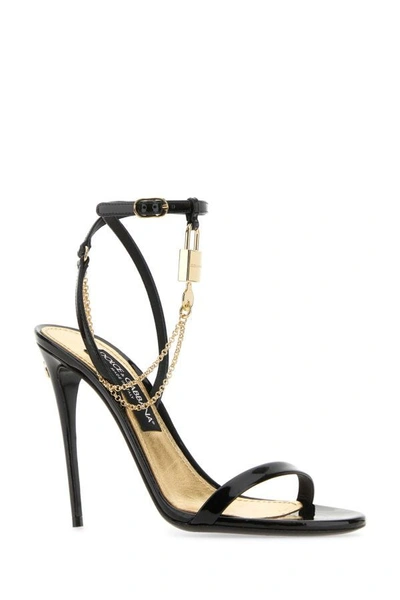 Shop Dolce & Gabbana Woman Black Leather Sandals