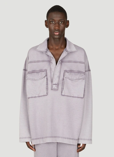 Shop Dries Van Noten Men Slouchy Polo Sweatshirt In Purple