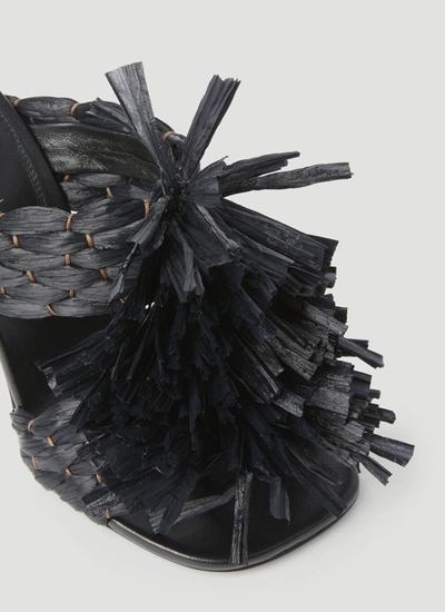 Shop Dries Van Noten Women Woven Raffia Heeles In Black