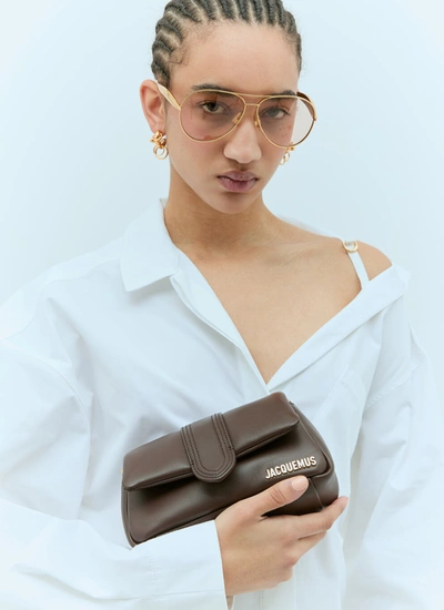 Shop Jacquemus Women Le Petit Bambimou Shoulder Bag In Brown